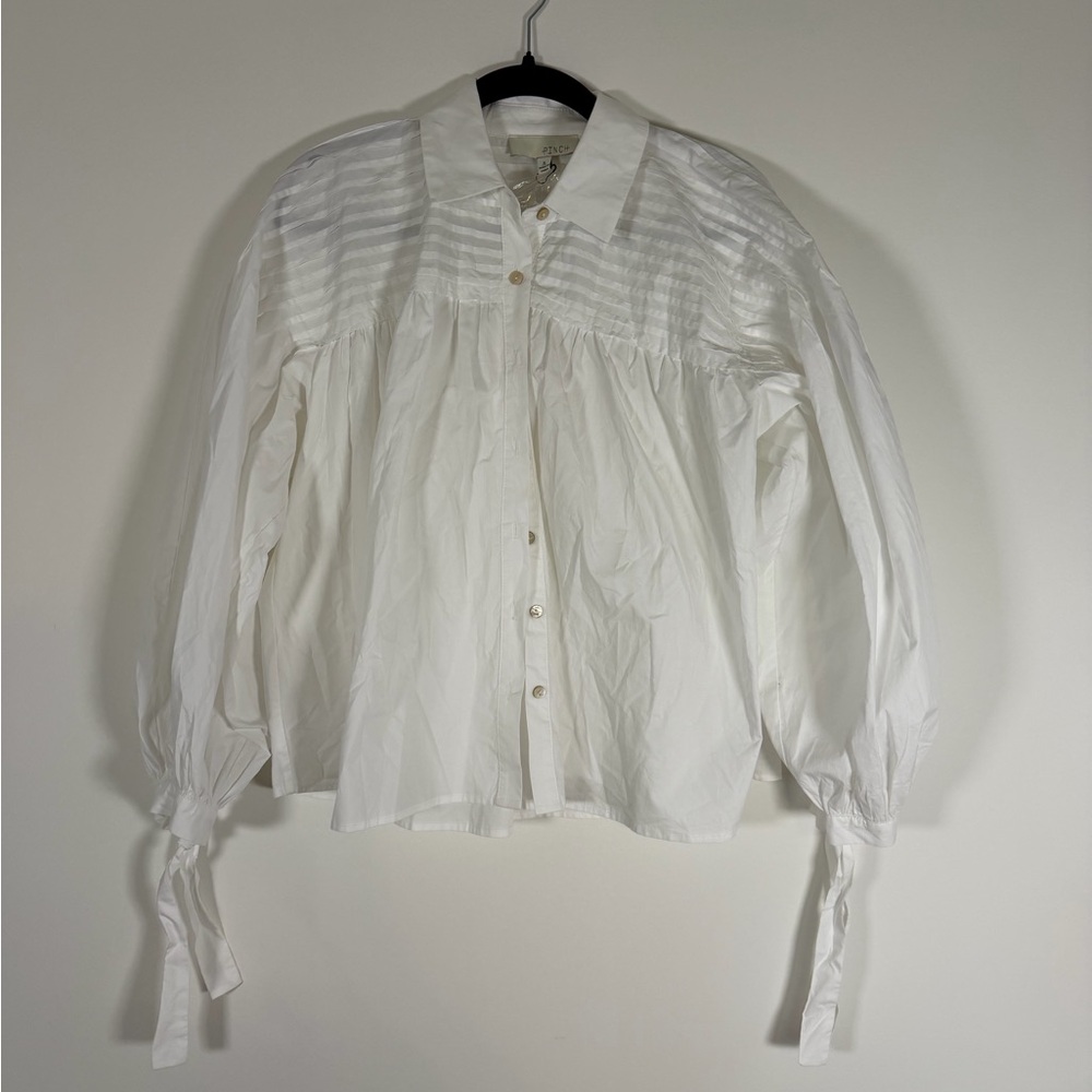 Pinch for Anthropologie White Button-Up Blouse